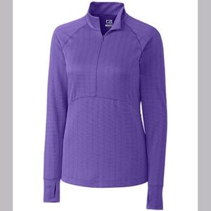 NWOT MN Vikings Cutter&Buck Hamden Jacquard 1/2Zip